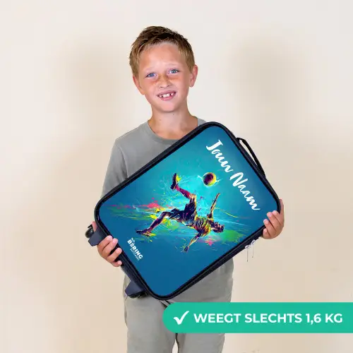Neon - Voetbal - Schop - Kleurrijk Kinderkoffer - Zwart klein -sfeer4_NL