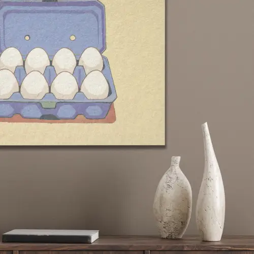 Eieren - Doos - Minimalistisch - Blauw PET vilt klein -sfeer6_closeup
