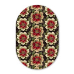 Bloemen - Klassiek - Patroon - Rood Wandcirkel Ovaal Forex klein 630 -3d