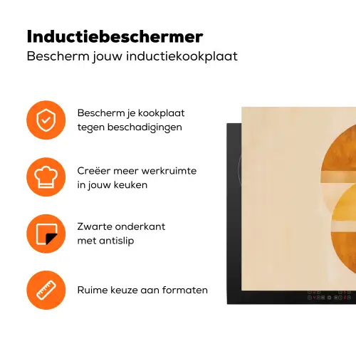 Cirkels - Geel - Minimalistisch Inductie beschermer vinyl 3mm klein -zzzzzzz-td-ups