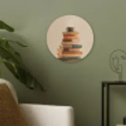 Boeken - Toren - Koffie - Beige Akoestische PET Vilt - Rond klein -sfeer2
