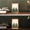Sparren - Bomen - Groen - Beige Light Box met kabel (Tafellamp) klein -sfeer3