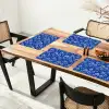 Bubbels - Patroon - Blauw Placemat vinyl groot -zzsfeer4_Kitchenyeah-website