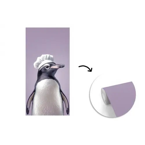 Pinguïn - Koksmuts - Lief - Paars fotobehang vinyl groot -3d