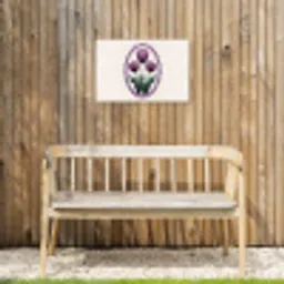 Tulpen - Paars - Lijst - Bladeren Tuinposter op houten frame 2 cm dik klein -sfeer4