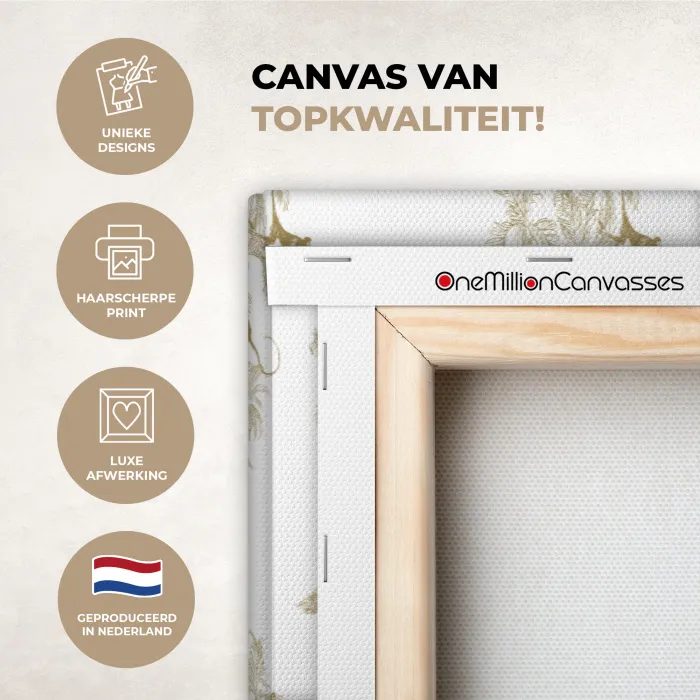 Wit - Apen - Beige canvas 2cm xxl 828 -sfeer2