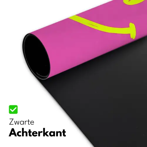 Smiley - Vrolijk - Roze Muismat XXL klein -sfeer2