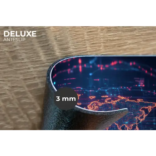 Wereldkaart - Futuristisch - Oranje Placemat vinyl groot -closeup