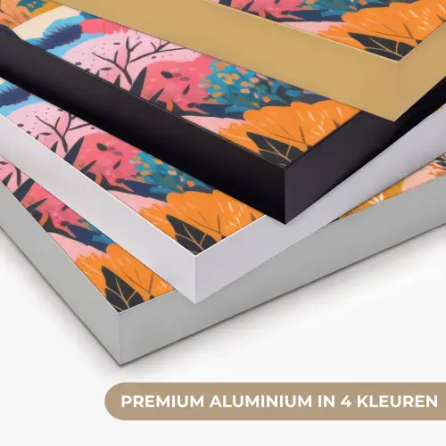 Witte bergtop - Modern - Kleurrijk Textielframe zwart klein -USP_kleurenNL