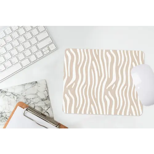 Abstract - Zebra - Beige muismat rubber klein 262 -witbureau
