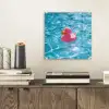 Badeend - Dobberend - Roze plexiglas 5mm klein -sfeer1
