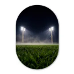 Stadion - Lichtmast - Sport - Nacht Wandcirkel Ovaal Forex klein -3d