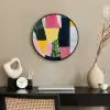 Abstract - Roze - Lappen - Vormen - Geel Fotolijst rond zonder passe partout klein -sfeer1