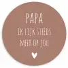 Spreuken - Papa ik lijk steeds meer op jou - Quotes - Papa - Stef Bos Wandcirkel kunststof plaat 5mm dik klein -3d