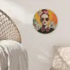 Vrouw - Bril - Strik - Retro Akoestische PET Vilt - Rond klein -sfeer4