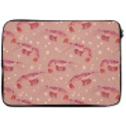 Garnalen - Stippen - Roze laptophoes neopreen klein 279 -zkaufland3dotto