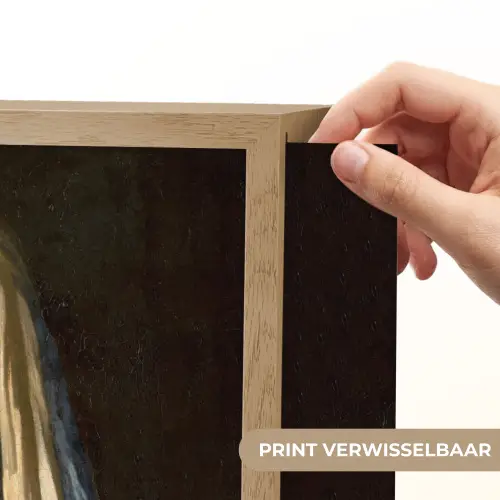 Meisje met de parel - Schilderij - Oude meesters - Vermeer Light Box met batterij (Wandlamp) middel -USP_websiteprintNL