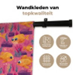 Goudvissen - Koraal - Kleurrijk Wandkleed katoen klein 269 -sfeer2