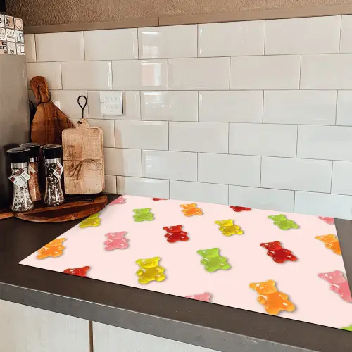 Kleur - Snoep - Roze Inductie beschermer vinyl 3mm klein -sfeer3