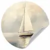 Zeilschip - Zee - Bewolkt Wandcirkel behangsticker klein -3d
