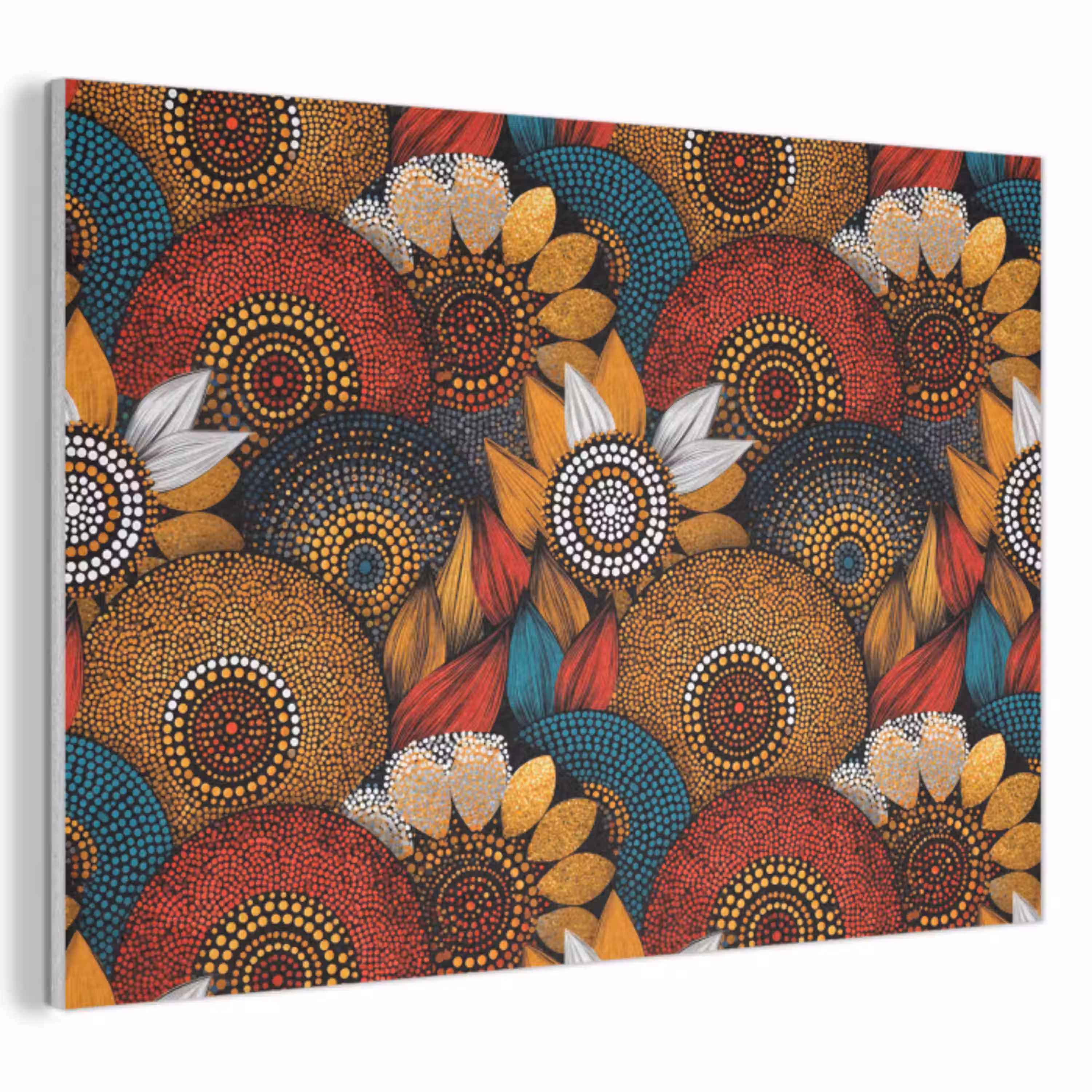 Kleurrijk - Aboriginal - Dot Painting - Botanisch - Patroon PET vilt klein 837 -3d