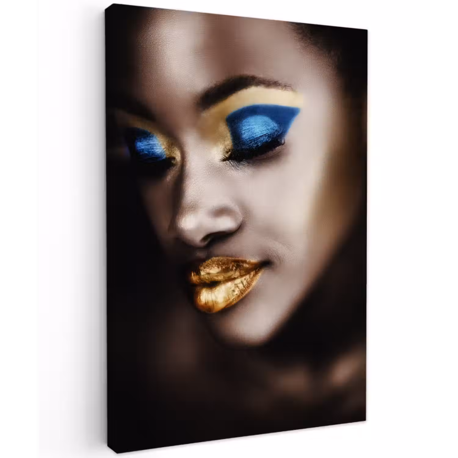 Canvas schilderij - Black and Gold - Vrouw - Make up