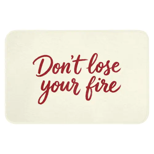 Don't lose your fire - Rood - Wit - Minimalistisch Badmat klein -3d