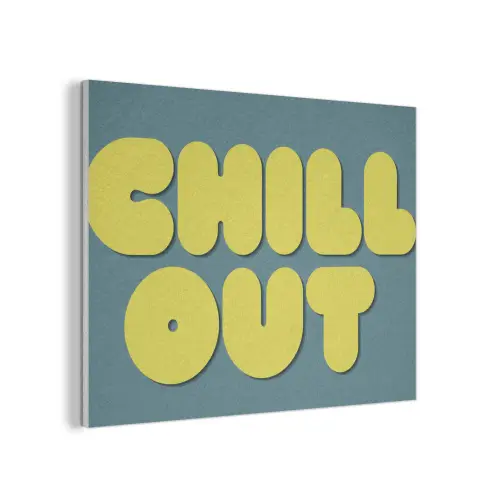 Chill out - Geel - Blauw PET vilt klein -3d
