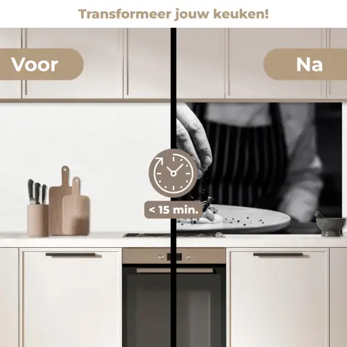 Chef - Garnering - Gerecht keuken achterwand 2 middel -voor-na2_NL
