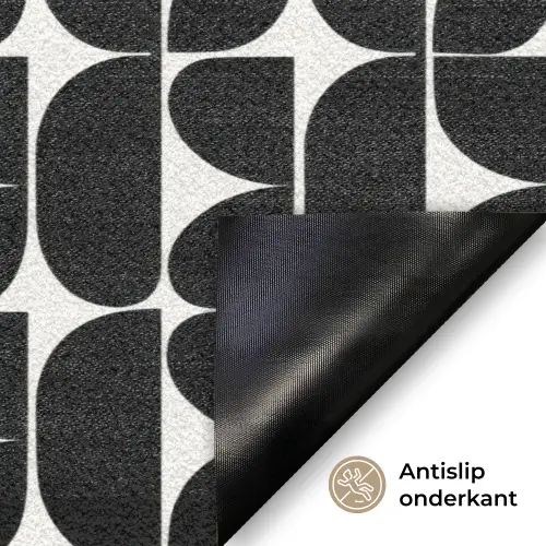Modern - Geometrisch - Zwart Deurmat klein 898 -antislip_NL