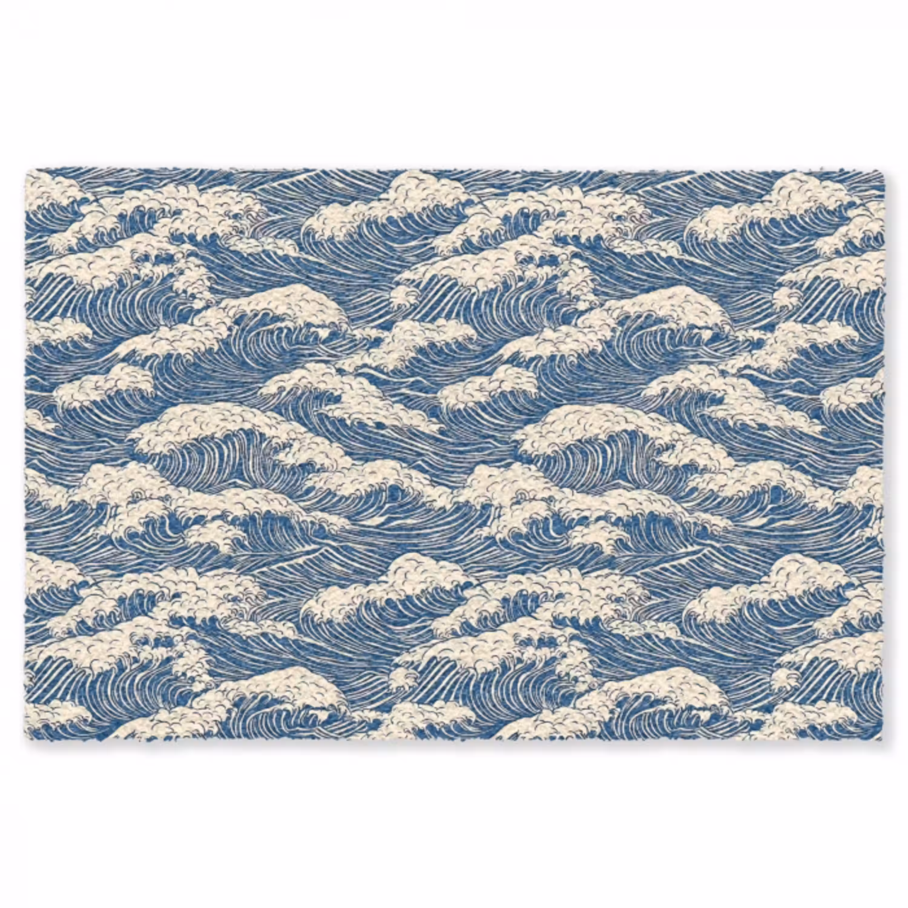 Golven - Klassiek - Blauw Vloerkleed Rechthoek klein 1091 -3d