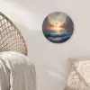 Meeuwen - Zonsondergang - Zee - Wolken Wandcirkel kunststof plaat 5mm dik klein -sfeer5