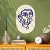 Lijntekening - Overlappende gezichten - Donkerblauw Wandcirkel Ovaal Forex klein -sfeer2