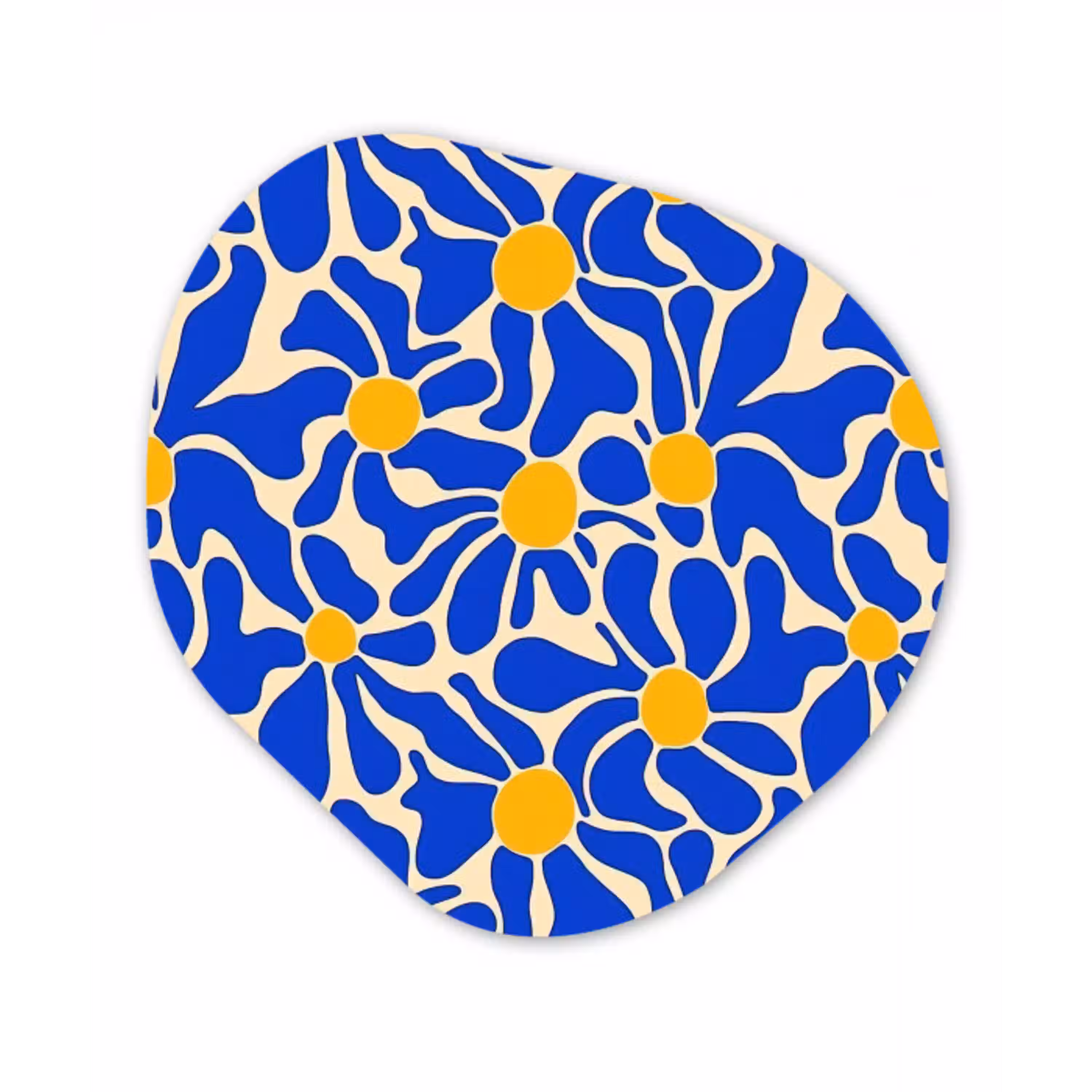 Abstract - Bloem - Blauw Wandcirkel Organisch Aluminium middel 851 -3d