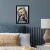 Meisje met de parel - Johannes Vermeer - Krant - Goud fotolijst zwart zonder passe partout klein -sfeer3