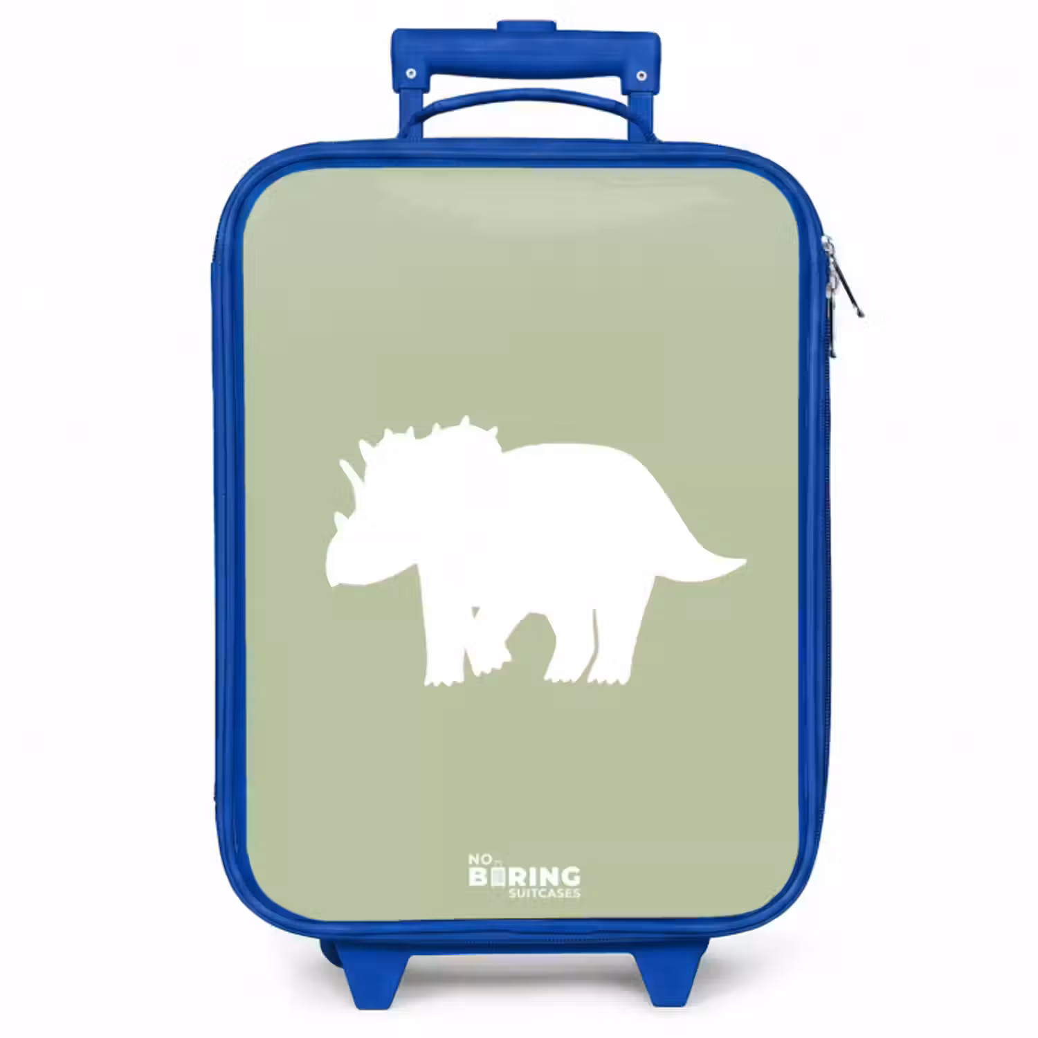 Kinderkoffer Blau - Grün mit Triceratops-Dino