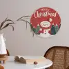 Kerstgroet - Sneeuw - Rood Akoestische PET Vilt - Rond klein -sfeer3