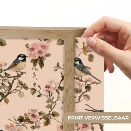 Bloesem - Koolmees - Roze Light Box met batterij (Wandlamp) middel 907 -USP_websiteprintNL