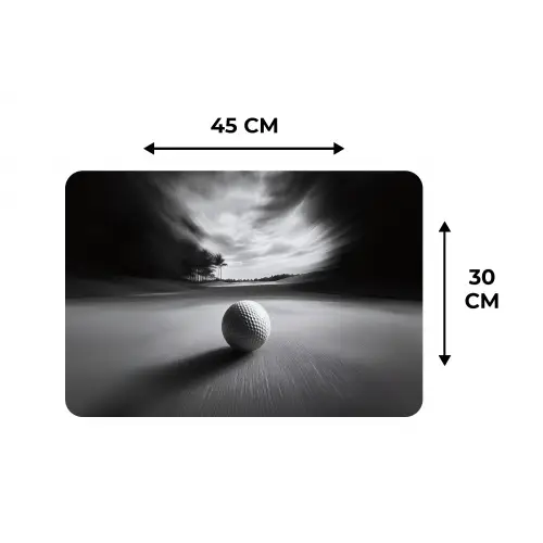 Golfbal - Wazig - Zwart Placemat vinyl groot -specs
