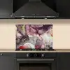 Marmer - Rood - Paars - Goud keuken achterwand spatscherm klein -sfeer1