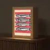 Sardines - Rood en beige strepen Light Box met kabel (Tafellamp) klein -z3d_website