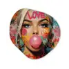 Vrouw - Kauwgom - Graffiti - Love Wandcirkel Organisch Forex 3mm klein -3d