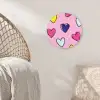 Hartjes - Valentijn - Patroon - Kleurrijk Wandcirkel plexiglas klein -sfeer5