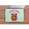 Koffie - Klok - Groen laptophoes neopreen klein -tafel