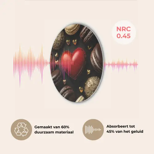 Macarons - Rood - Hart Akoestische PET Vilt - Rond klein -USP_NL