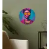 Vrouw - Kauwgom - Zonnebril - Oranje Wandcirkel behangsticker klein -sfeer2