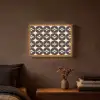 Cirkel - Retro - Kleurrijk Light Box met batterij (Wandlamp) middel 907 -sfeer4