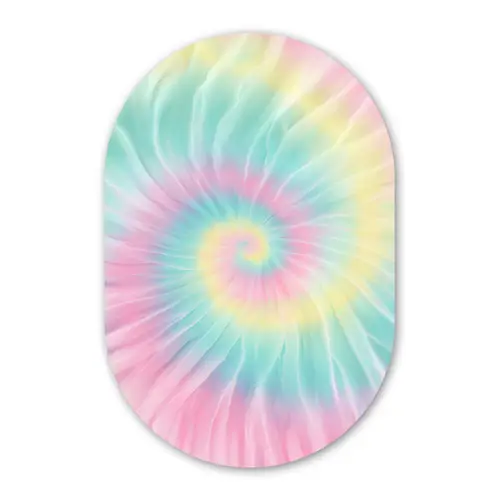 Pasteltinten - Tie dye - Roze Wandcirkel Ovaal Forex klein -3d