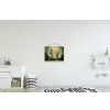 Bloemen - Bladeren - Zon - Groen textielposter latten blank klein -kinderkamer
