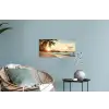 Strand - Palmbomen - Oceaan - Zonsondergang Muursticker klein -plant